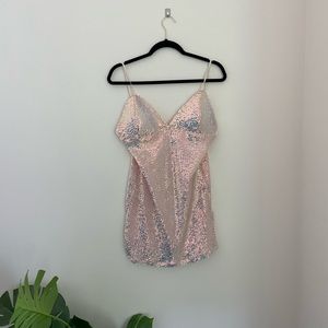 Keep your shine sequin mini dress - blush